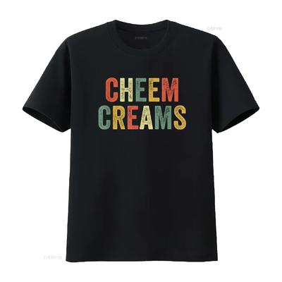 Cheem Creams Meme Funny Misspelling Joke Cream Cheese Lover T Shirt Vintage Washed Top For Everyday Wear Unisex Casual Soft