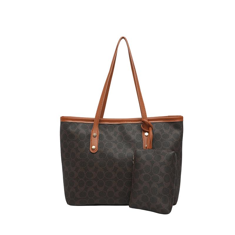 

Printed texture commuter bag, tote underarm shoulder bag, European and American retro women s new fashionable largecapacity bag