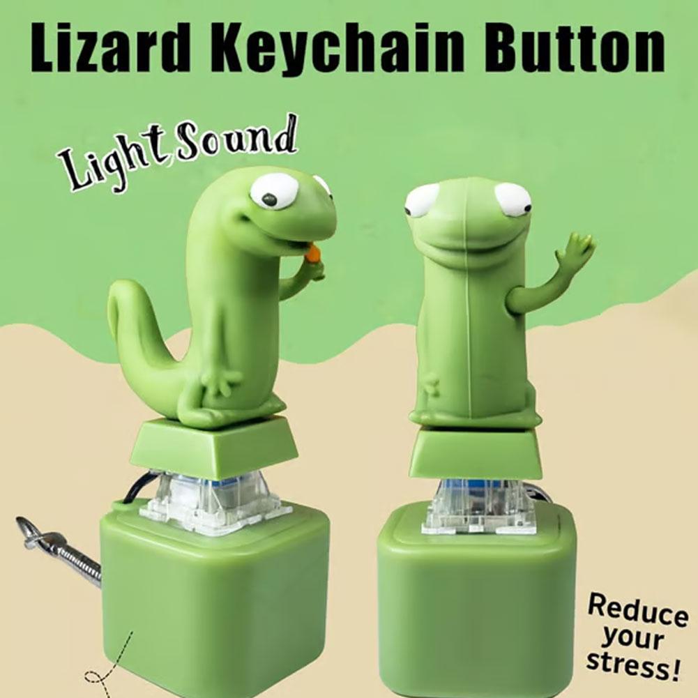 1/2/3PCS 2025 New Adults Keyboard Clicker Lizards Fidget Toys Fun Rechargeable Keychain With Sound Portable Stress Reliever