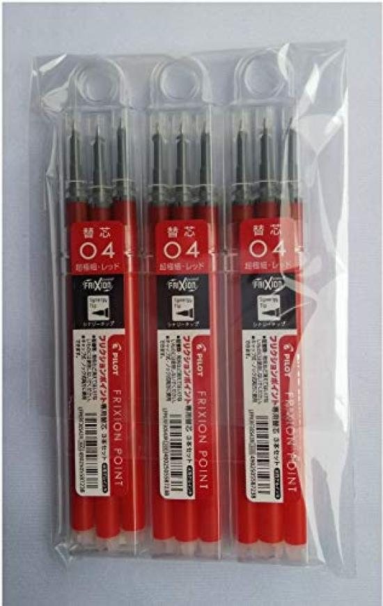 Pilot Frixion Point Knock 04 Сменные стержни Красный LFPKRF30S43R x 3 [3 шт.] (3 упаковки)