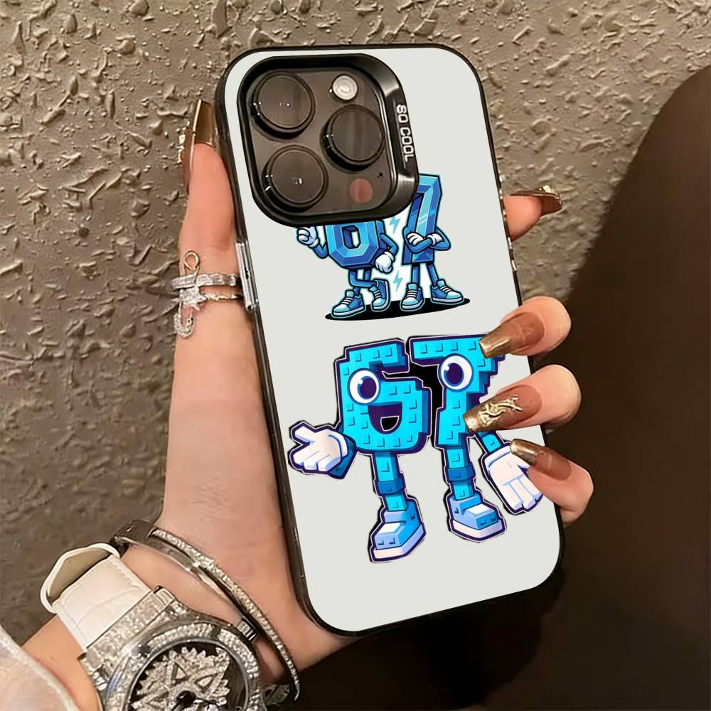 Six Seven 6 7 Phone Case For iPhone 17,16,15,14,13,12,11 Plus,Pro Max,XS,Colored Silver Plated Inside Cover