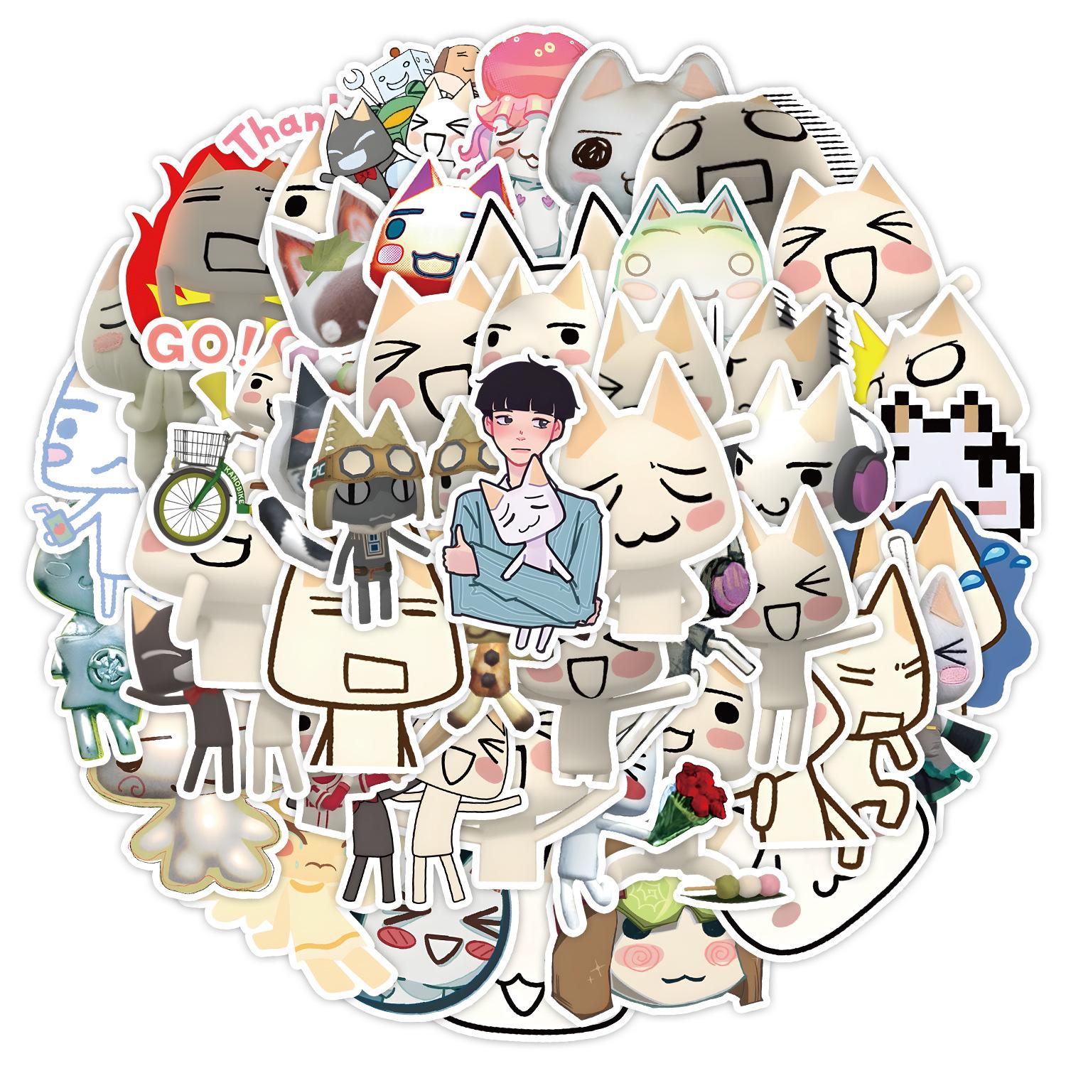 

50 Cute Style Cartoon Expression Cat Graffiti Stickers Mobile Phone Water Cup Waterproof Decorative Stickers Children s Hand Account Stickers