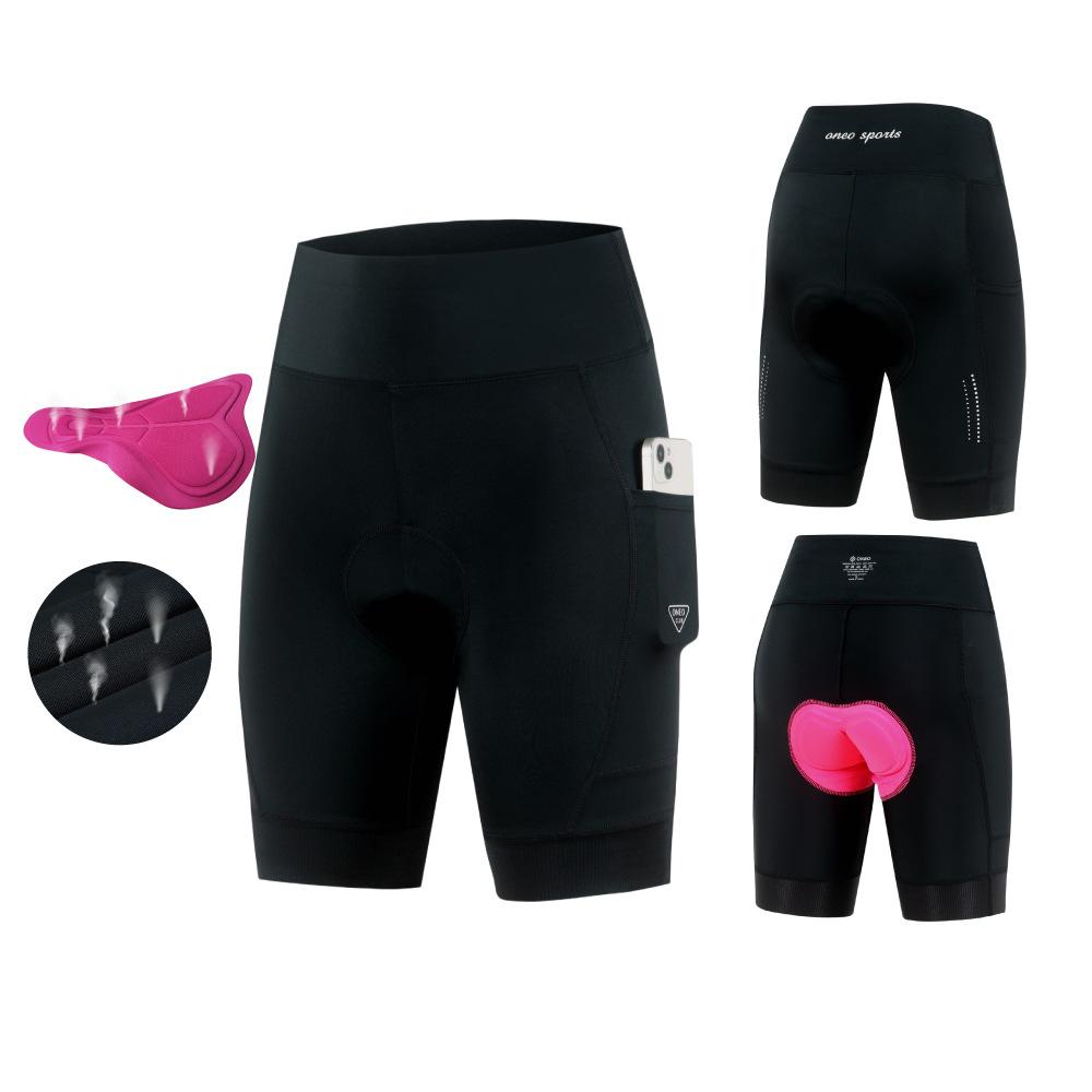 1PCS Padded Bike Shorts Women 4D Padding Cycling Shorts with Pocket Road Mountain Ride Womens Biking Bicycle Biker Shorts