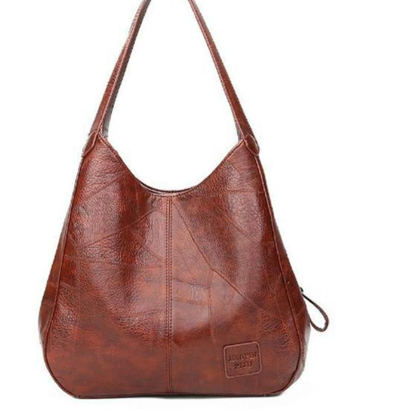 Soft Europeanamerican Womens Retro Leather Shoulder Tote Bag