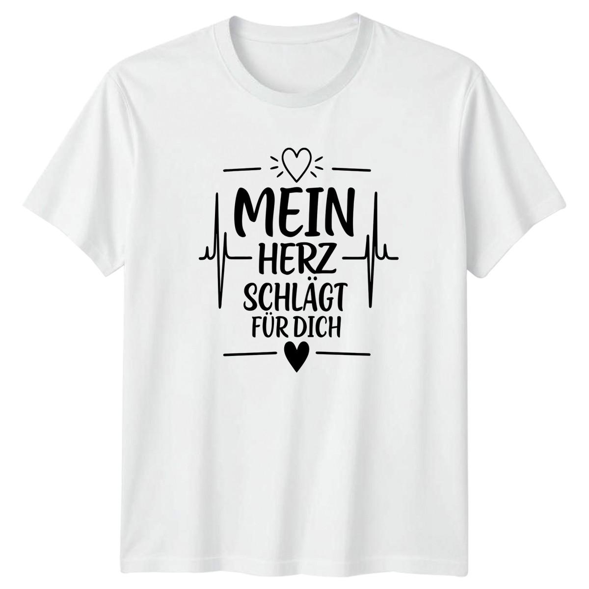 Mein Herz Schlagt Fur Dich T-Shirt German Love Romance Gift For Him And Her S