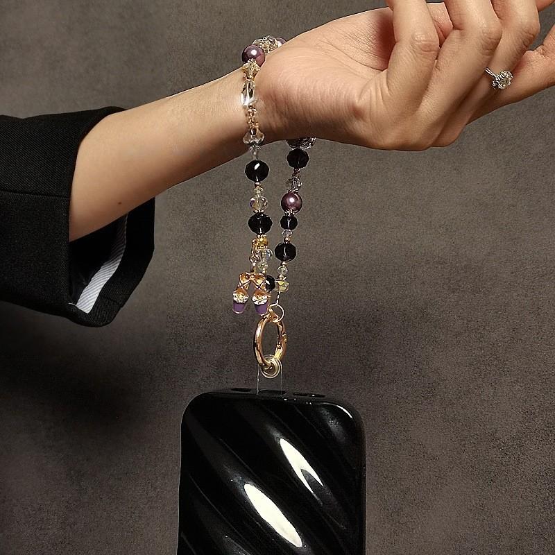 Pvc Water Crystal Ballet Shoe Phone Chain With Heart Pendant For Women And Men