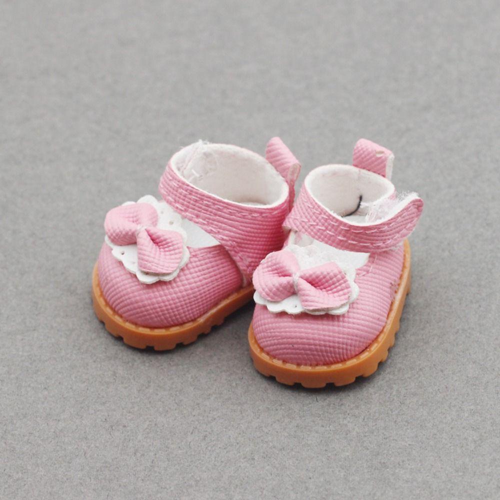 Doll Leather Shoes Labubu Bow Shoes for 17cm Labubu 10cm EXO /Cotton Doll Finger Shoes