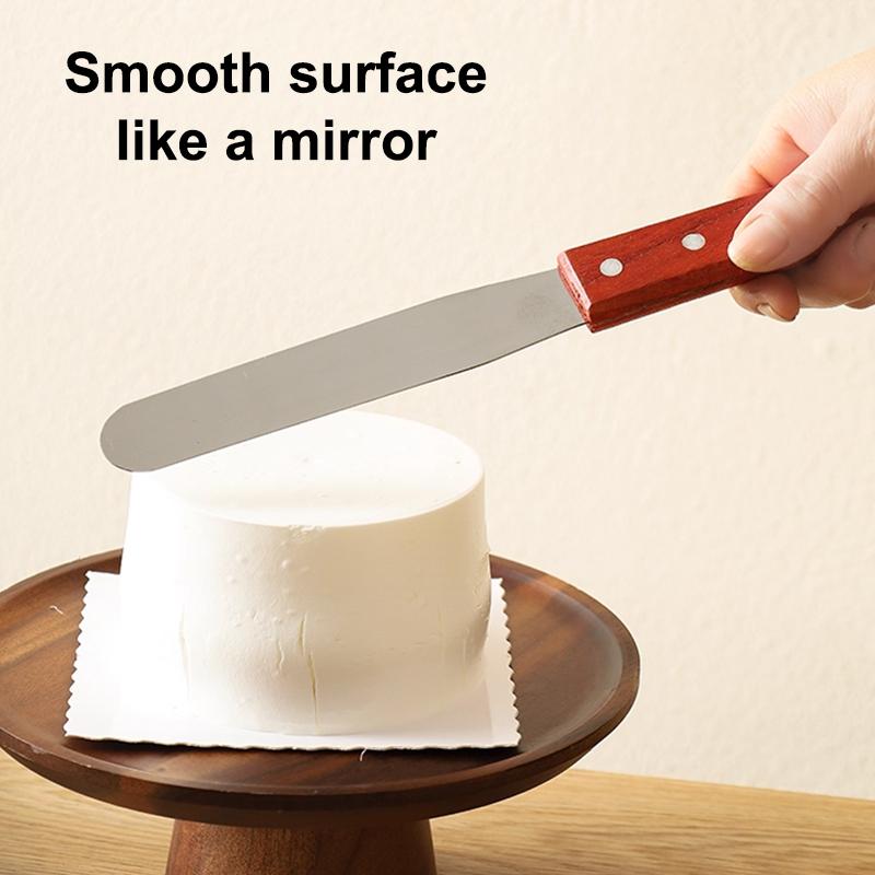 Cake Butter Spatula 6-Inch 8-Inch 10-Inch Wooden Handle Stainless Steel For Smoothing Unmolding And Baking Tools