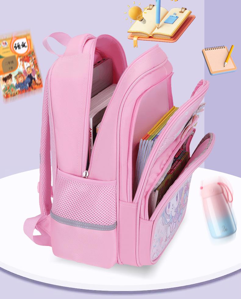 Lightweight Trolley Schoolbag for Primary School Girls - Large Capacity Backpack for Grades 1-6