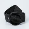 Summer Resin Round Buckle Pp Grass Elastic Woven Wide Belt Beach Niche Exterior Dress Waist Seal