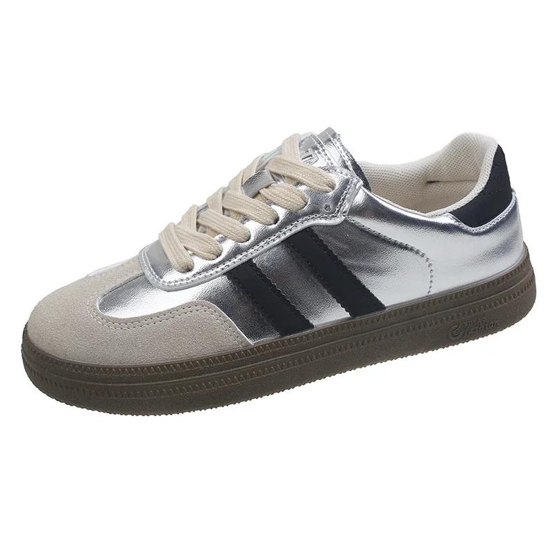 Móda Nové Dámské Tenisky Jaro Podzim Móda Vulkanizovaná Obuv Venkovní Ležérní Sportovní Běžecká Obuv Dívčí Luxusní Značka Šněrovací Ploché