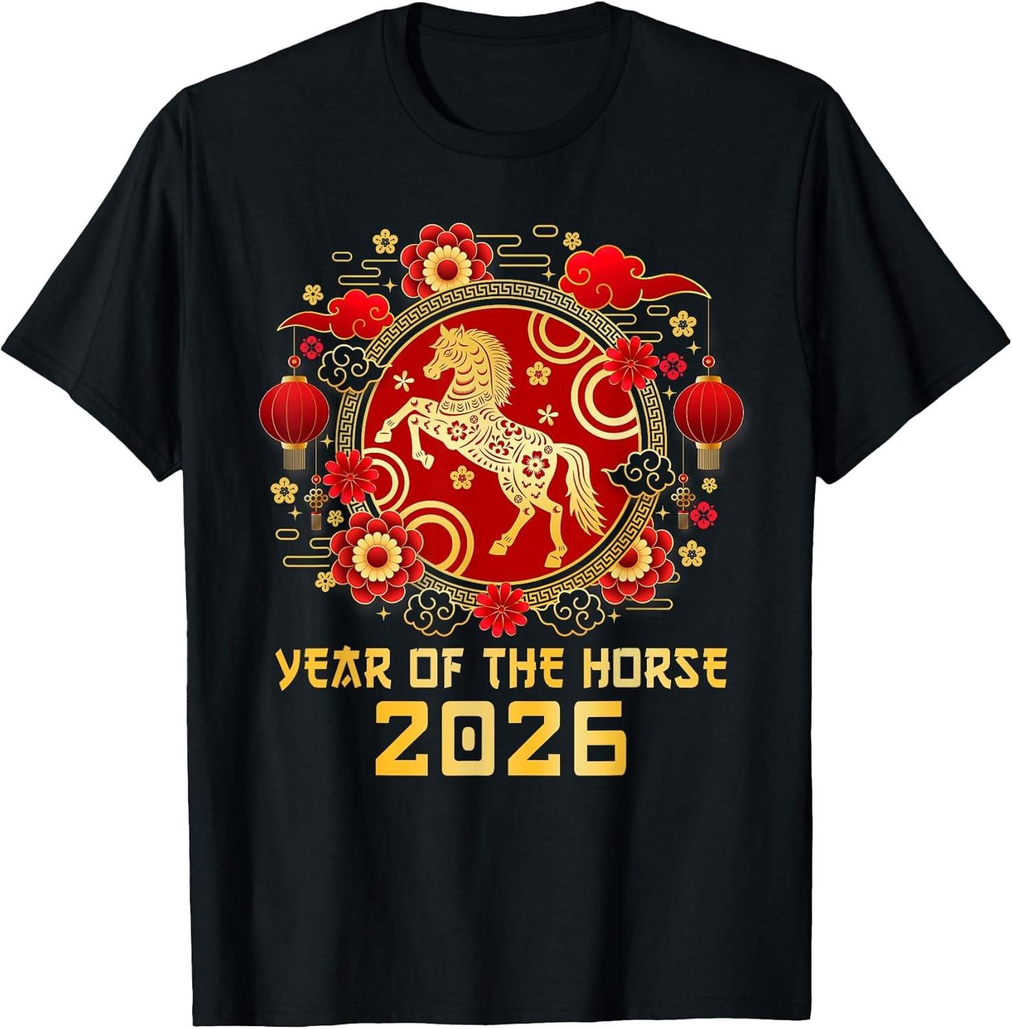 NEW LIMITED! Chinese New Year 2026 Year of The Horse Happy Tee - MADE IN USA XXXXL