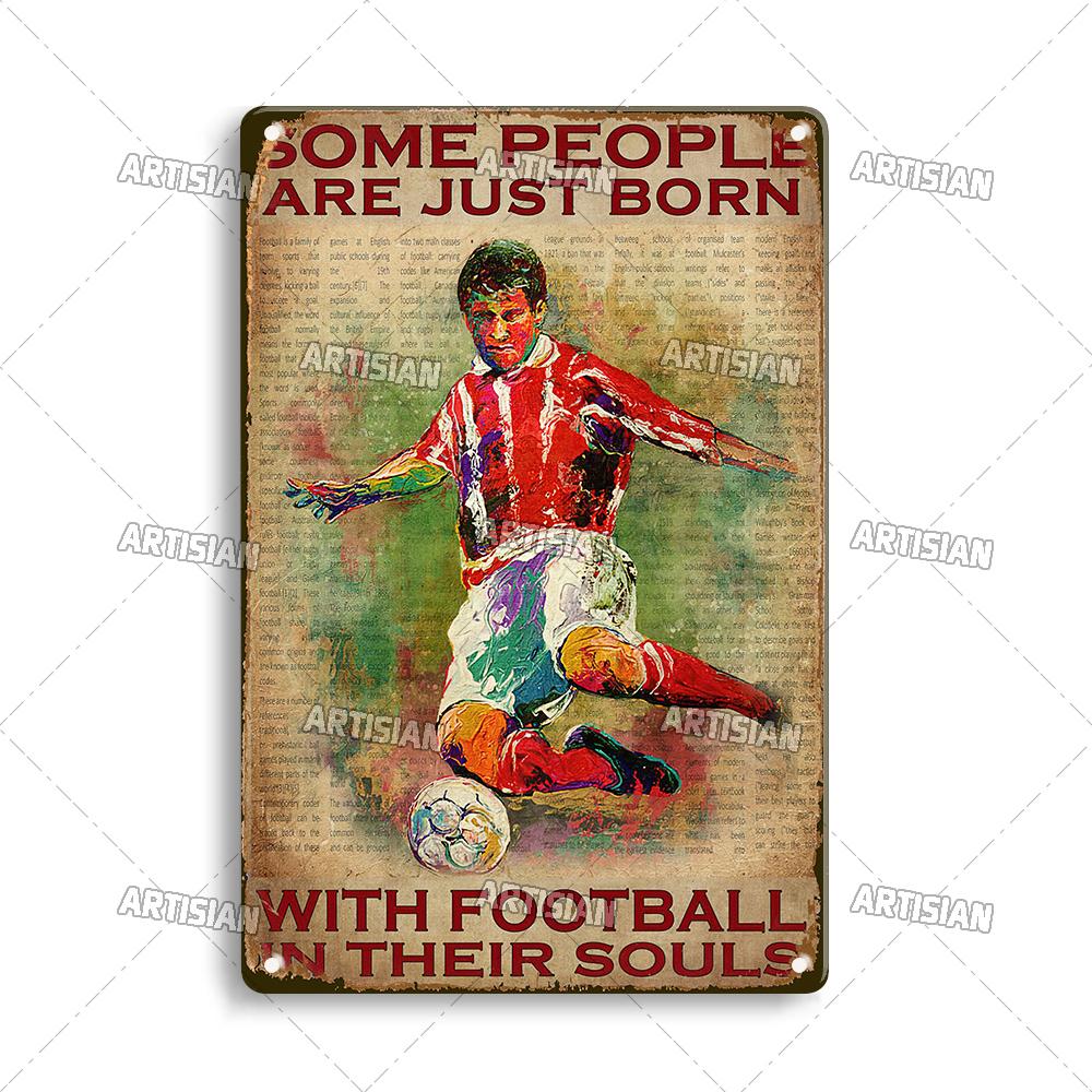 Artisian Football Metal Sign Sport Retro Tin Poster Vintage Decorative Plate Wall Decor Garage Bar Pub Club Hotel Cafe Kitchen