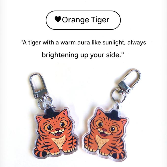 K-POP DEMON HUNTERS Gat-wearing Tiger Acrylic Keyring (3 Options)