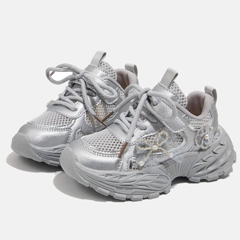 Girls Running Shoes Breathable Mesh Sneakers Kids Lightweight Casual Dad Outdoor Activity Footwear