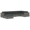 Modular Sofa Center Section 1 Pc + Cushions Poly Rattan Gray