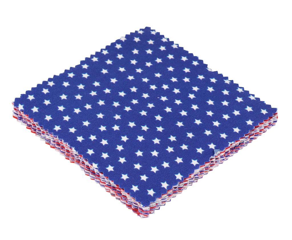 Soimoi Precut 5-inch American Flag  Color Prints Cotton Fabric Bundle Quilting Squares Charm Pack DIY Patchwork Sewing