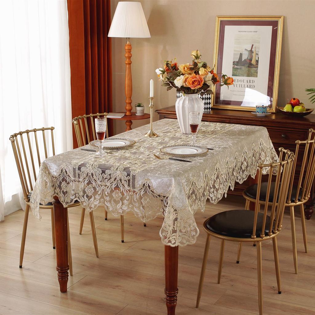 European Light Luxury High-end Tablecloth Rectangular Coffee Table Cover Simple Modern Lace Tablecloth Dining Table Cloth Chair Cover Chair Cushion