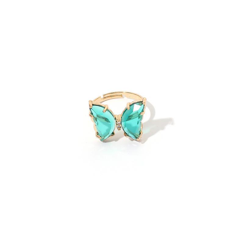 Mori Acrylic Butterfly Color Transparent Live Ring Internet Celebrity Tide Simple Fashion Super Fairy Ring