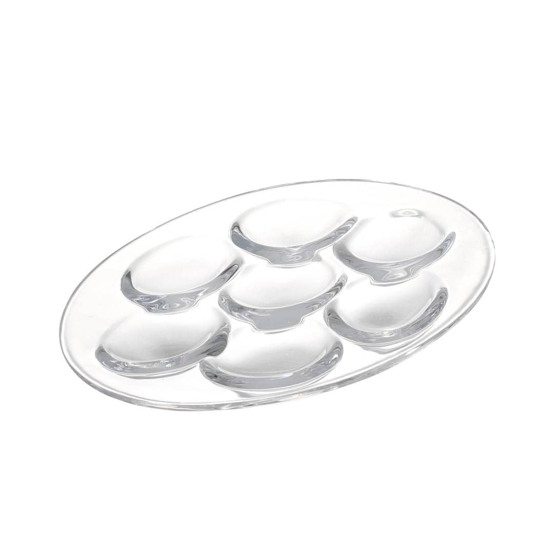 

Dulton Glass Divided Tray Item Height 245 x OVAL-7 - Appetizer/Small Storage/Accessory Tray, 27mm, 165mm, M-0776