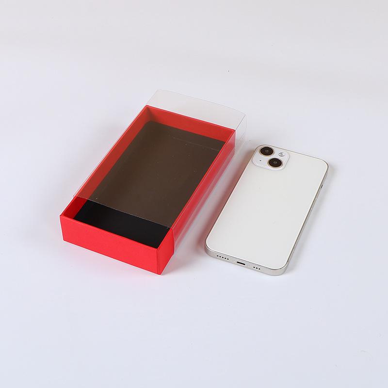 Creative Solid Color Thick Paper Drawer Jewelry Packag Box Greeting Card Necklace Bracelet Gift Package Paper Box Rectangular Transparent Gift Boxes