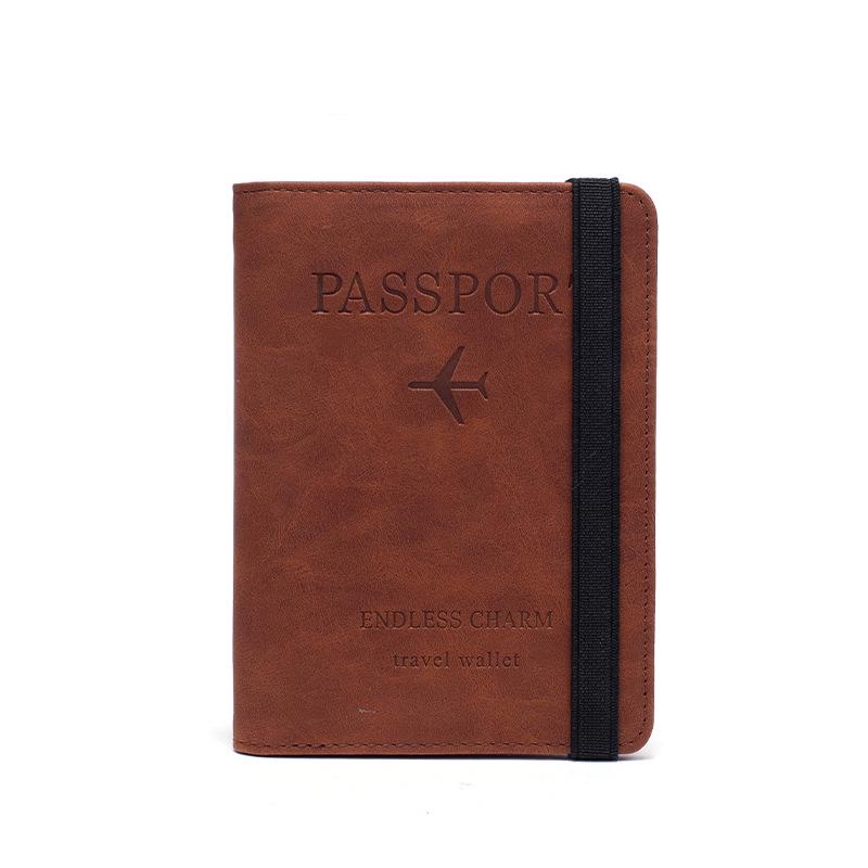 Anti-Magnetic RFID Passport and Card Holder - Multifunctional Bifold PU Cover for Travel Documents