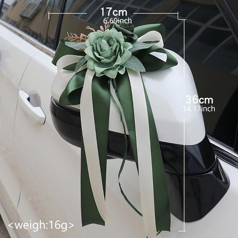 Elegant Wedding Car Door Handle Ribbon Decorations Door Handle Flower Bowknot Decoration for Wedding Car and Venues