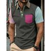 Summer New Fashionable Men's Short Sleeved Polo Shirt Fashion Contrast Pocket Polo Shirt