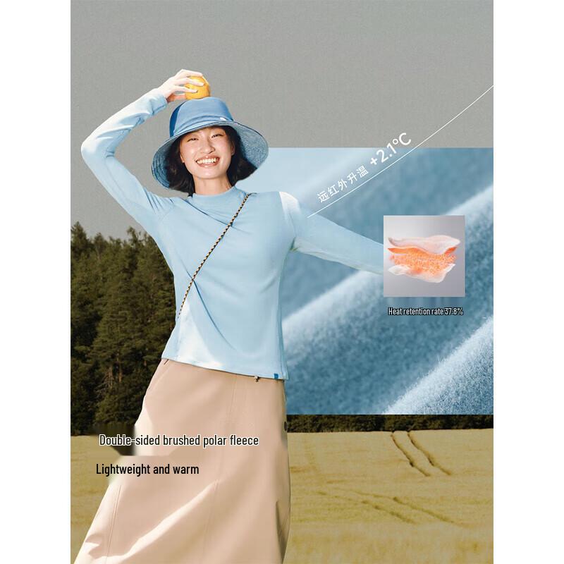 Beneunder Women's Fleece Semi-Turtleneck Base Layer