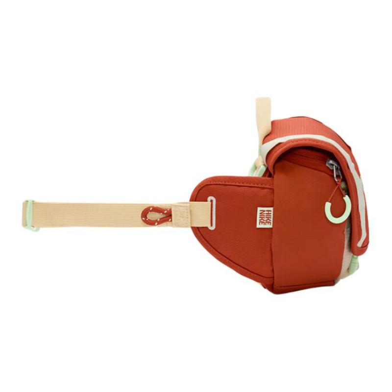 Nike Fabric One Shoulder Crossbody Fanny Pack Regular Women's Orange And Green Casual DJ9681-825