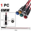 8mm 3v 6v 12v 24v 110v 220v Metal LED Pilot Panel Dash Signal Indicator Warning Light 20cm Cable Chrome Finish Car Boat Marine