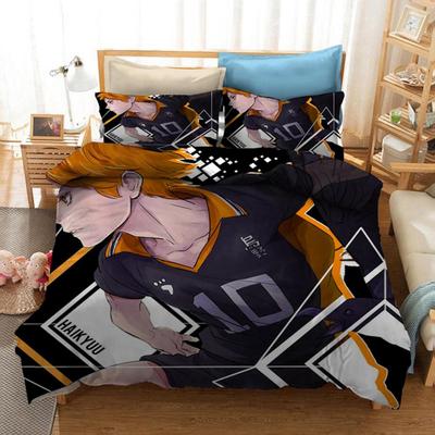 Anime Haikyuu 3D-trykk Sengetøy Sett Dynetrekk Sett Sengetøy Sengetøy Hjemmetekstil Twin Full Queen King Size