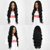 MERISIHAIR Black Red Orange Golden Color Long Water Wave Hairstyle Wig for Women Synthetic Hair High Temperature Fiber Average Size