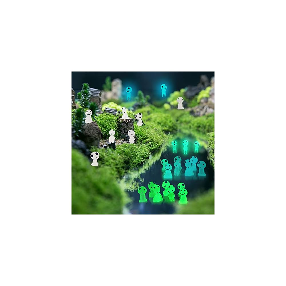 Derayee Elf Figurine Set 10 Pieces Glow in the Dark Resin Miniature Garden Ornament Decorative Figurines