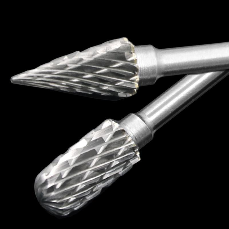 10Pcs/set 1/8 Tungsten Carbide 10mm Drill Bits Rotary Burrs Metal Diamond Grinding Woodworking Milling Cutters for Drill Bits