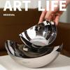Luxury 304 Stainless Steel Snack Fruit Bowl, Large Salad Serving Dish, Fruit Tray, Storage for Home, Living Room, Kitchen, Coffe