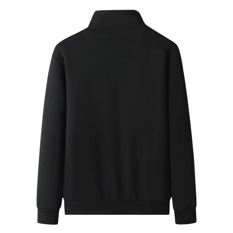 Men's Plus Size Velvet-Lined Cotton Hoodie Jacket: 2026 Autumn/Winter Fashion, Simple Sporty Style with Stand Collar