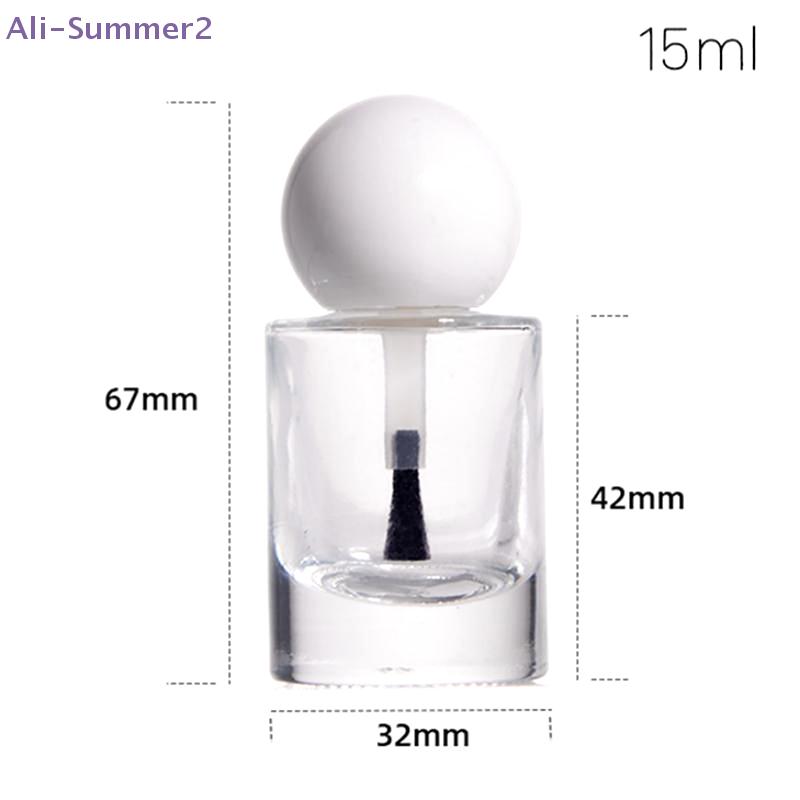 {Summer2} 8/10/15ml Empty Glass Nail Polish Bottle Empty With Lid Brush Cosmetic Containers Nail Glass Bottles With Brush