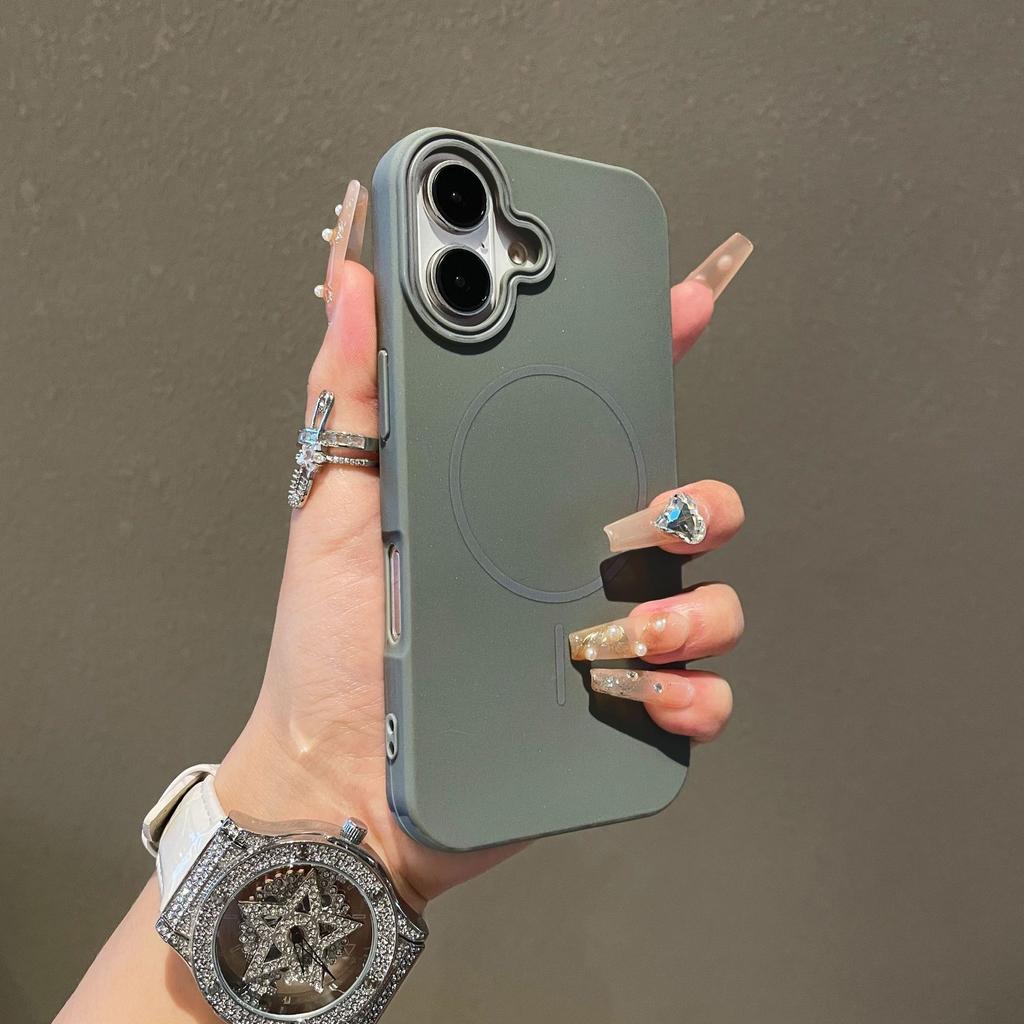 Suitable for Apple 16ProMax Fine Ring Magnetic Phone Case, IPhone15 Matte High-end Feel 14 Anti-drop Protective Case