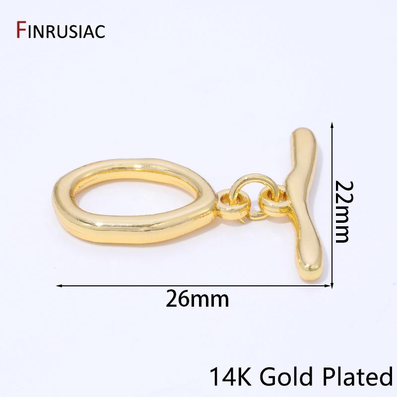 

14K Gold Plated Brass Oval Curved OT Clasp Connector Toggle Clasp for DIY Jewelry Making Necklace Bracelet Accessories Findings 2 sets