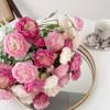 3 Branch Simulation Flocking 3 Dew Lotus, Peony Fake Flowers Home Table Decoration Wedding Scenery Floral.