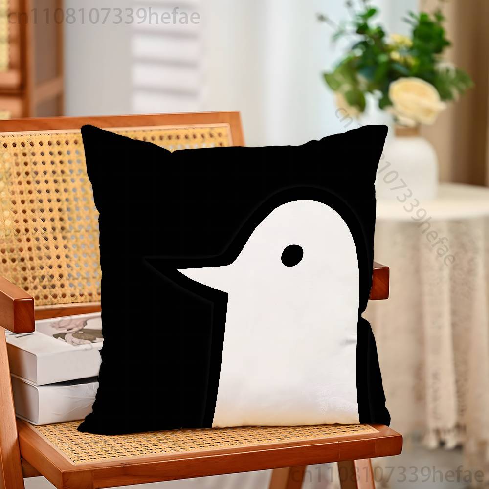 GGoodnight Oyasumi PPunpun Pillow Case Plush Pillow Cases Home Decoration Pillow Cover for Sofa Bed Chair Living Room