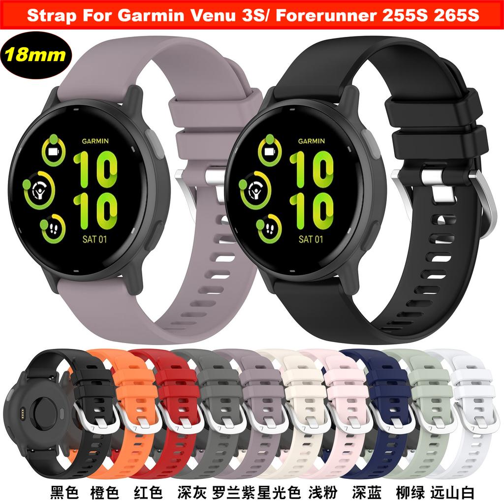 18 mm klokkereim For Garmin Venu 3S reim For Garmin Forerunner 255S music og Garmin Forerunner 265S music Erstatningsreim