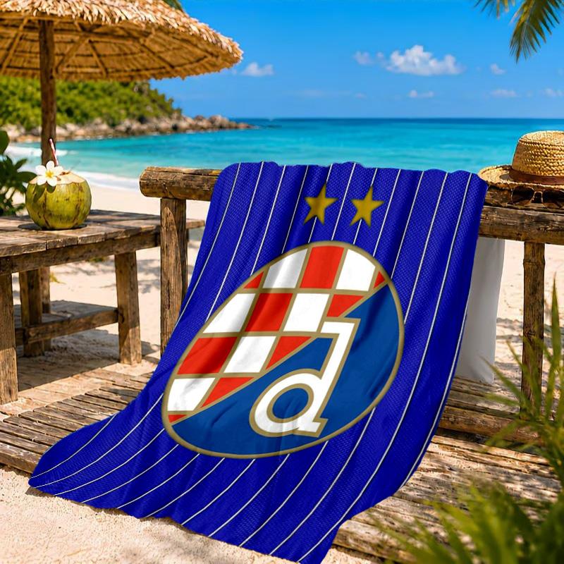 Asciugamano da Spiaggia Dinamo Zagabria Basket, Asciugatura Rapida, Facile da Curare, Adatto Sia per il Fitness che per le Vacanze al Mare, Essenziale Sportivo