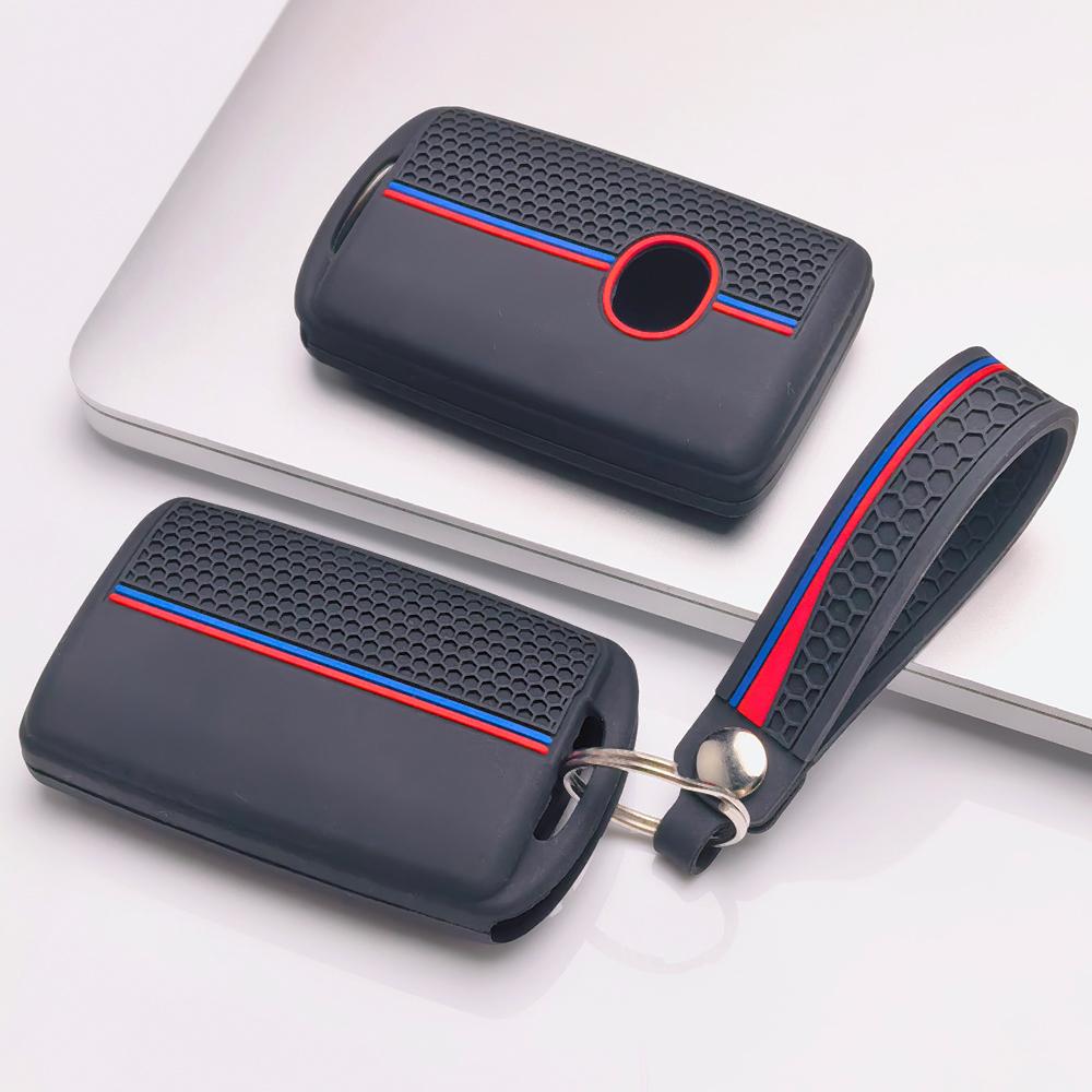 Silicone Smart Key Fob Cover for Mazda Mazda 3 CX30 CX5 CX8 CX9 MX5 Miata CX50 CX70 CX3 CX4 CX60 Mazda 2 CX30 Hybrid with Keychain Key Fob Protector
