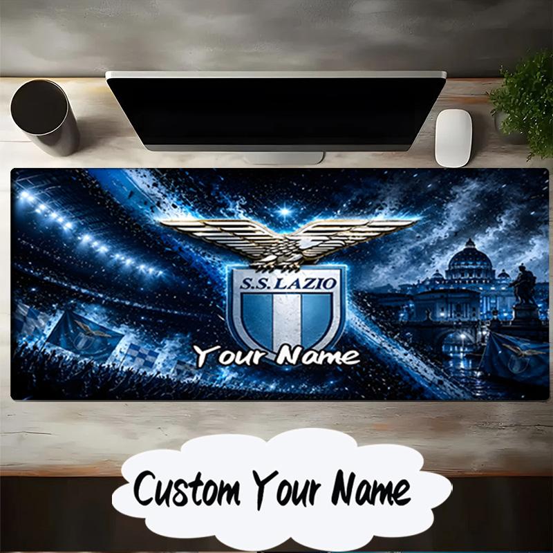 Özel İsim Mouse Pad Lazio Futbol Kulübü Amblemli Mouse Pad, Oyun Mouse Pad'i, Klavye Altlığı, Bilgisayar Dizüstü Bilgisayar için Masa Dekoru Fan Doğum Günü Hediyesi