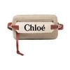Holz-Buchstaben-Logo Reißverschluss Leinen-Canvas Hüfttasche Damen Taschen Braun CHC23-AS432L06-27S