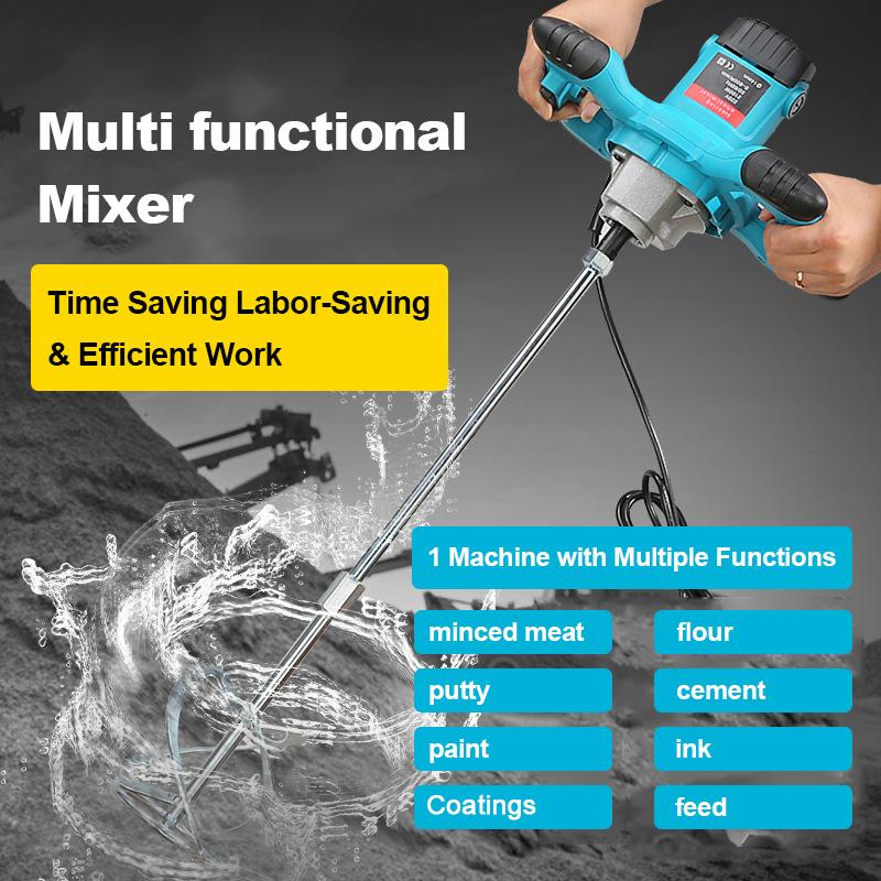 Multifunctional Handheld Electric Mixer Portable Concrete Mixer for Paint & Lime & Cement Industrial Grade Steering Wheel Mixer