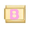Vintage Y2K Pink 26 English Letters Gold Color Italian Charm Links Fit 9MM Bracelet Stainless Steel Making DIY Christmas Gifts