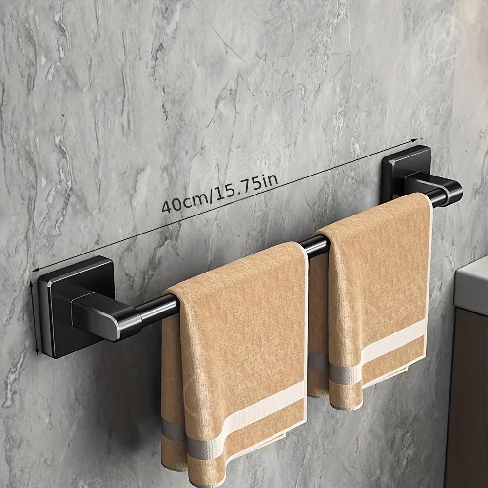 Non Perforated Suction Cup Wall Mounted Towel Rack, Bathroom Storage Rack, Bathroom Horizontal Bar Towel Rack